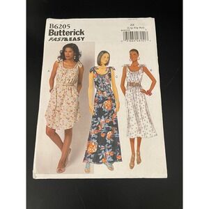 00249 - Butterick B6205 Sewing Pattern FastEasy Women's Dress Size Lrg-XXL UNCUT